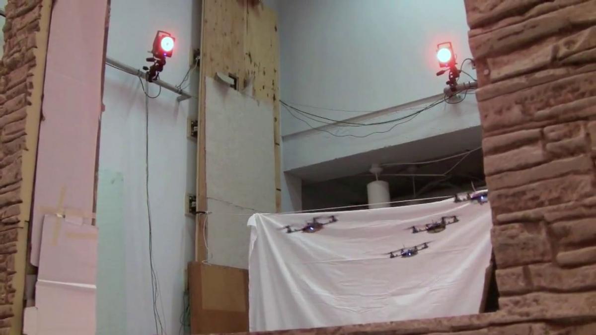 Quadrotors use Vicon motion capture system to perform incredible feats