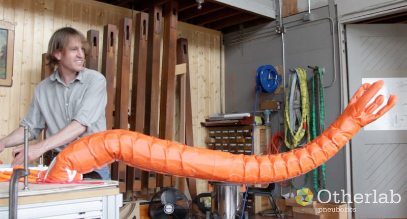 Soft, inflatable robot arm from Pneubotics (an Otherlab company)