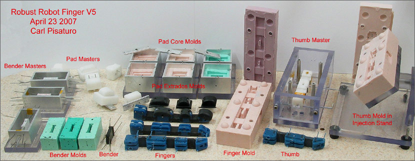 Compliant robot finger fabrication
