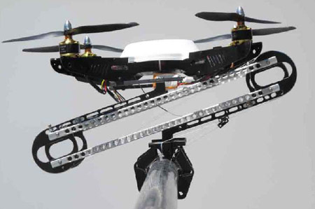 Quadrotor perches like a bird