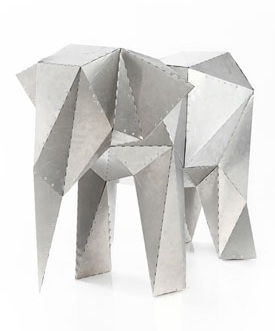 Elephant made from metal tiles