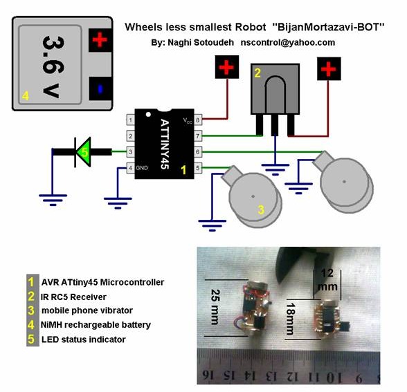 Remote Controlled RC Vibrobot Schematic