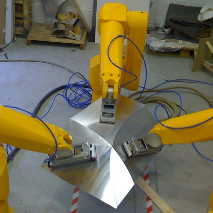 Robots folding and bending metal