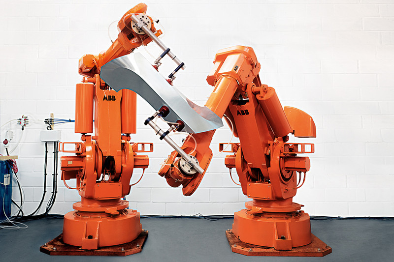 Robots folding and bending metal