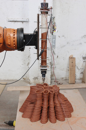 3D printer using clay