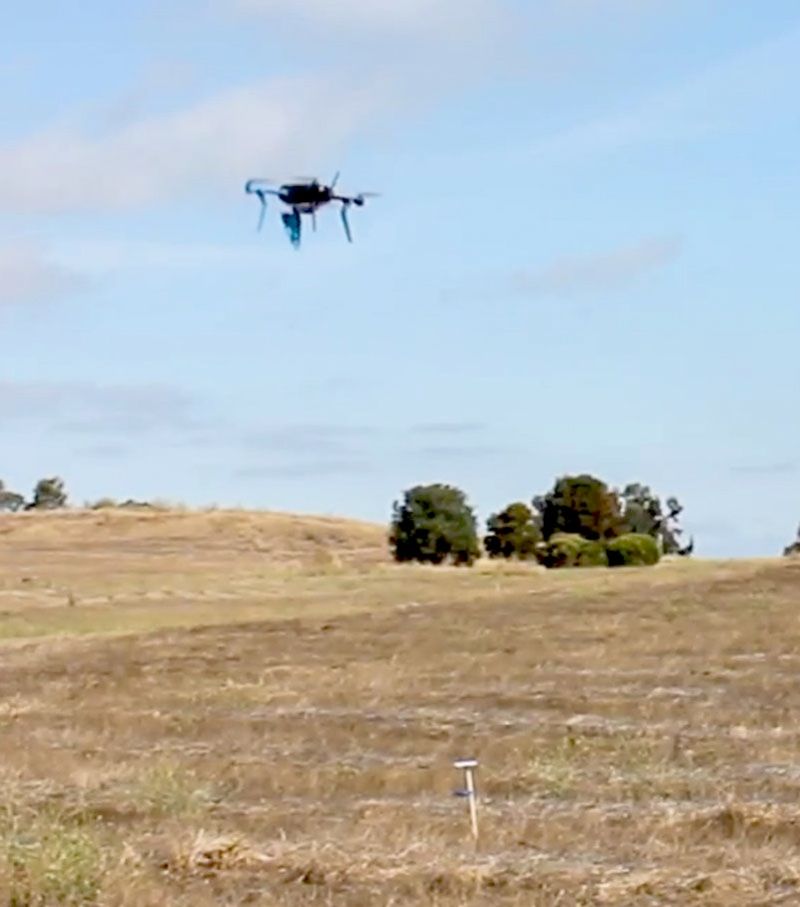 Drone reading sensor tag