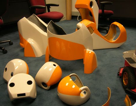 CMU Snackbot Construction: Parts Painted