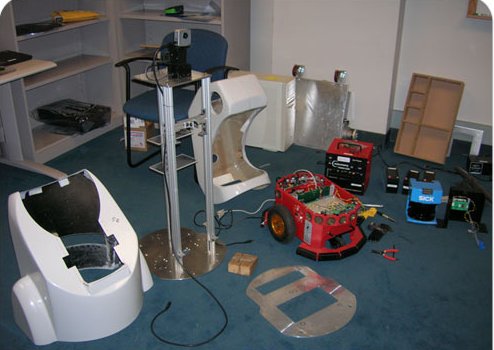 CMU Snackbot Construction: Parts Laid Out